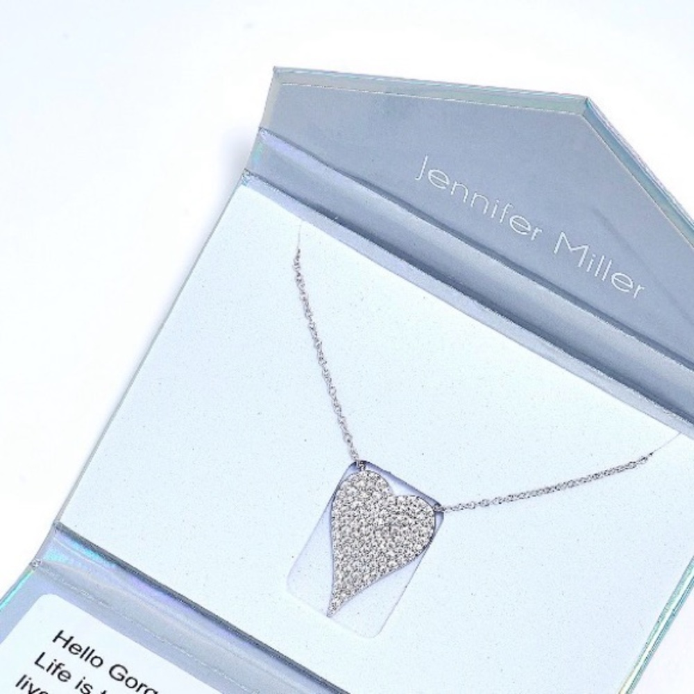 Diamonique x Jennifer Miller Signature Heart Necklace - New in Box!